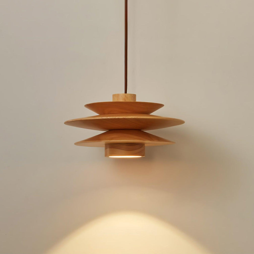 Cascade Wooden Disc Pendant Lamp – product view 17