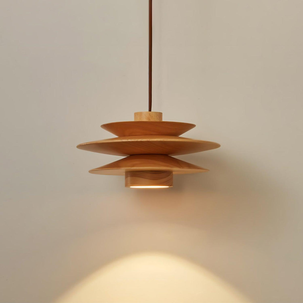 Cascade Wooden Disc Pendant Lamp – product view 17