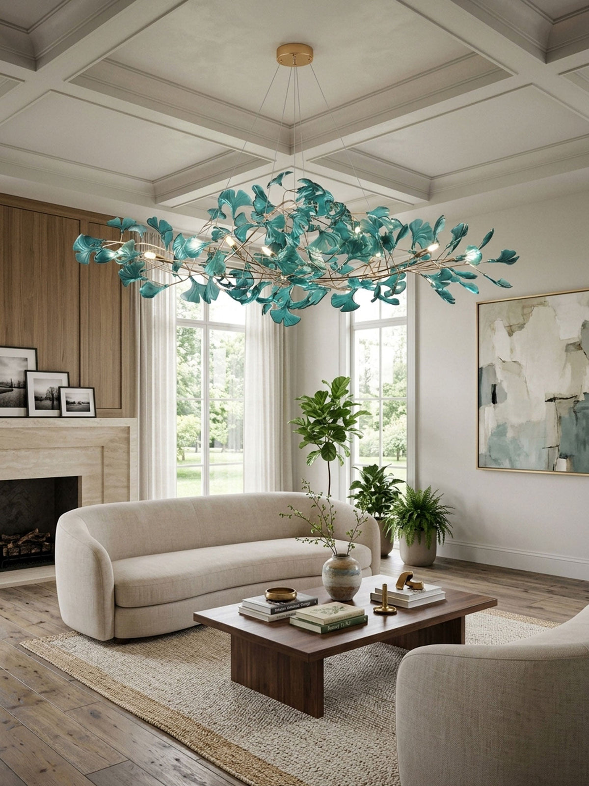 Acrylic Ginkgo Leaf Chandelier – product view 9