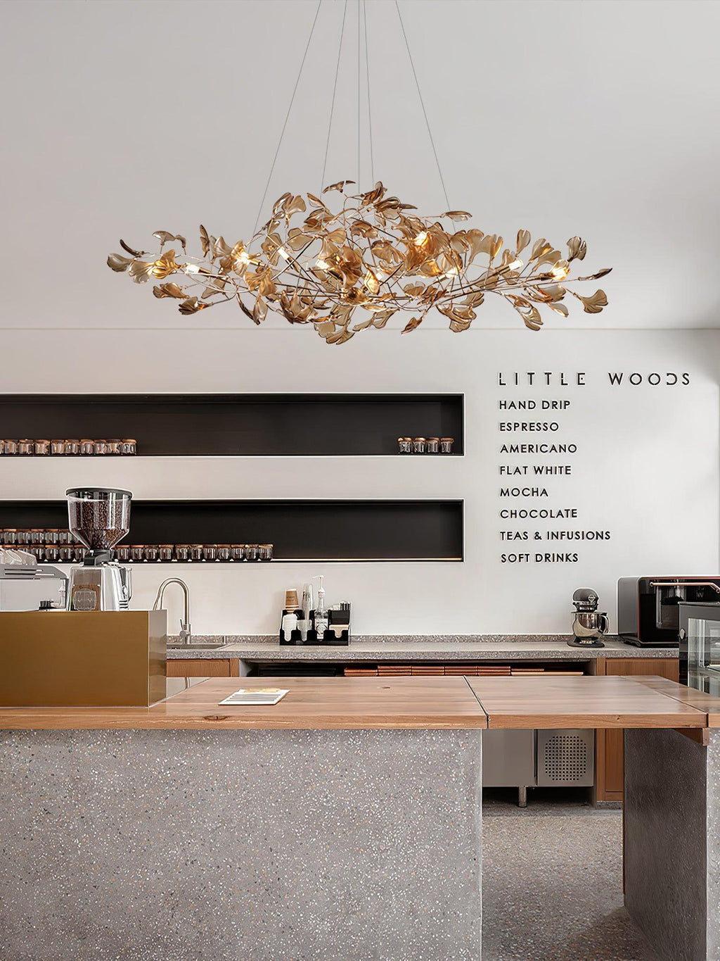 Acrylic Ginkgo Leaf Chandelier – product view 54