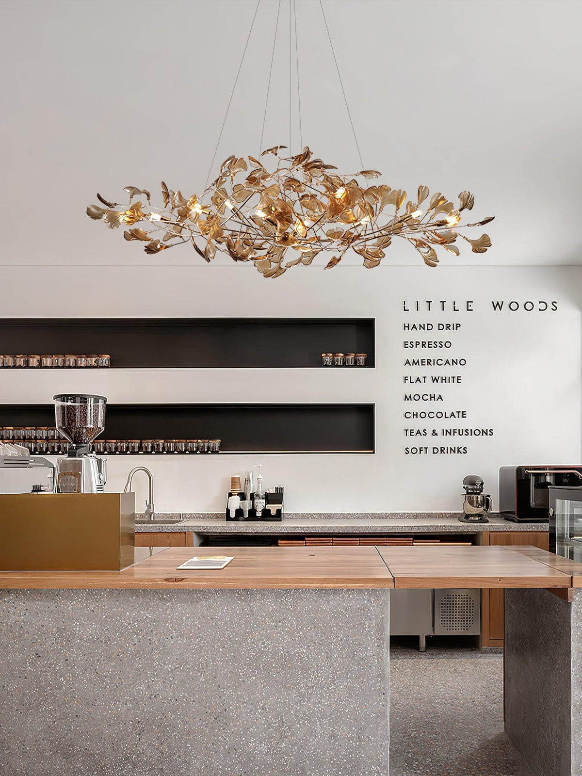Acrylic Ginkgo Leaf Chandelier – product view 54