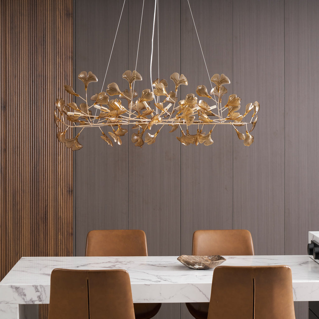 Acrylic Ginkgo Leaf Chandelier – product view 60