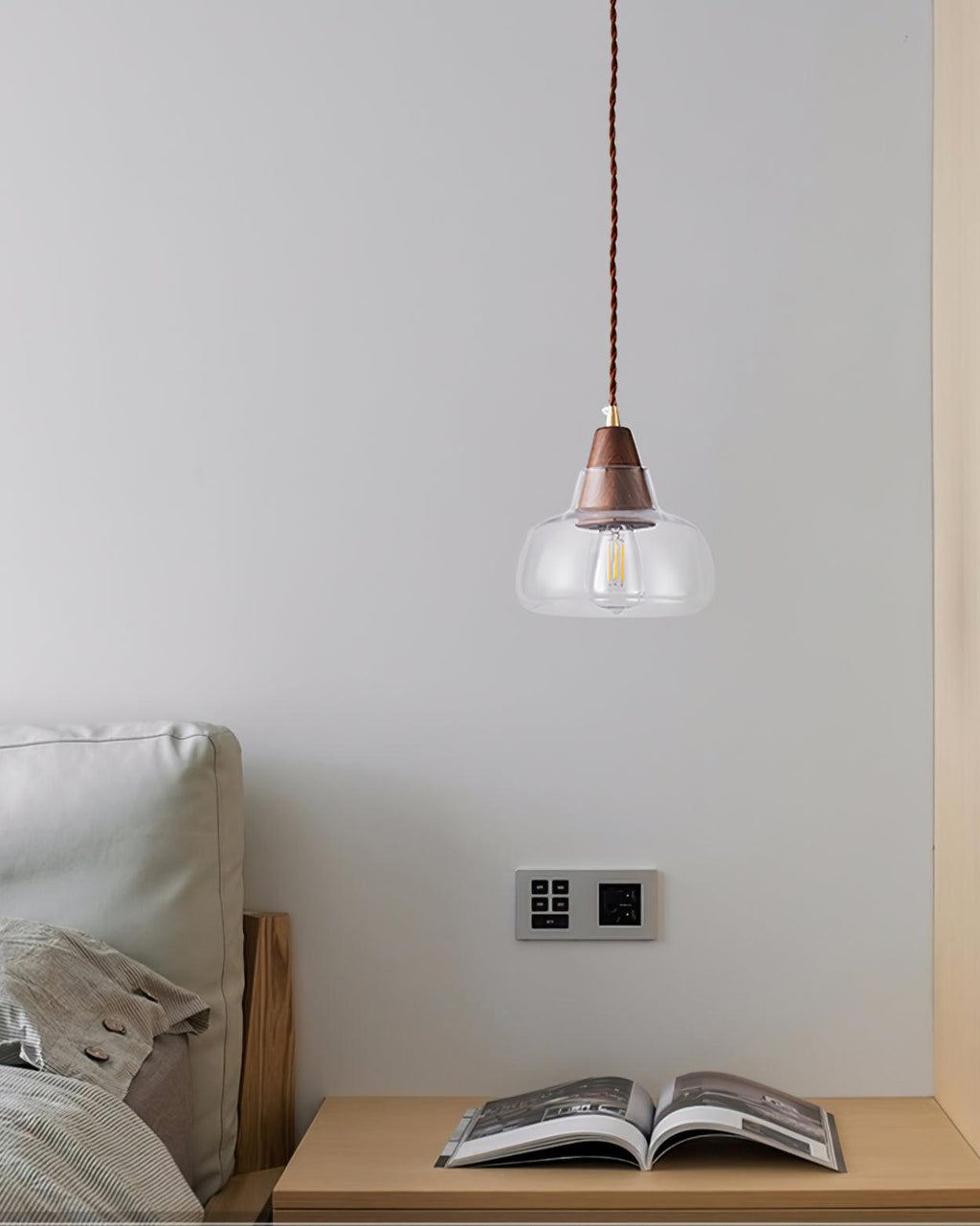 Walnut Glass Pendant Lamp — product view 8