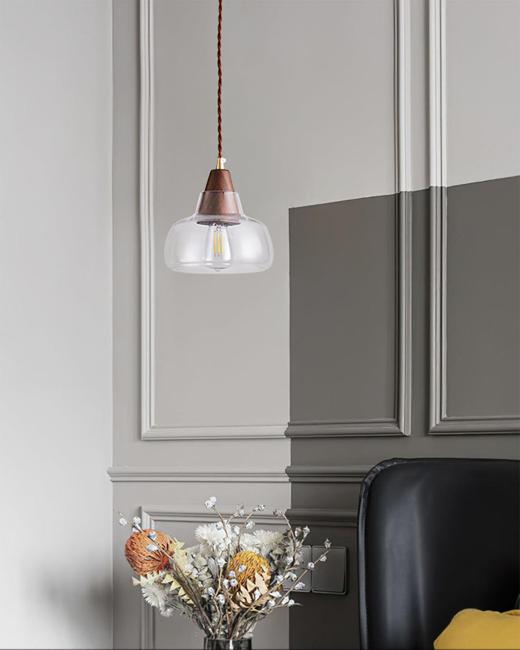 Walnut Glass Pendant Lamp — product view 10