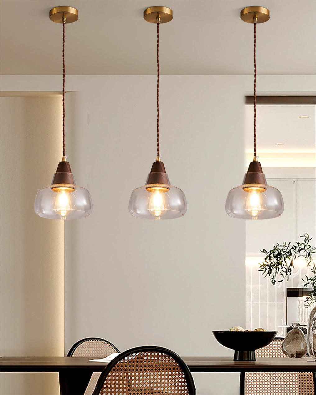 Walnut Glass Pendant Lamp — product view 11