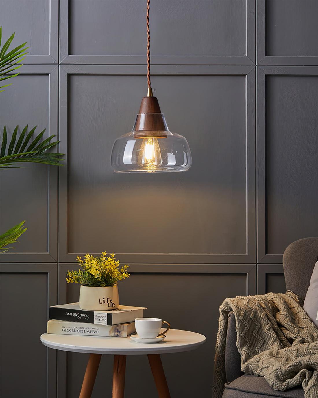 Walnut Glass Pendant Lamp — product view 12