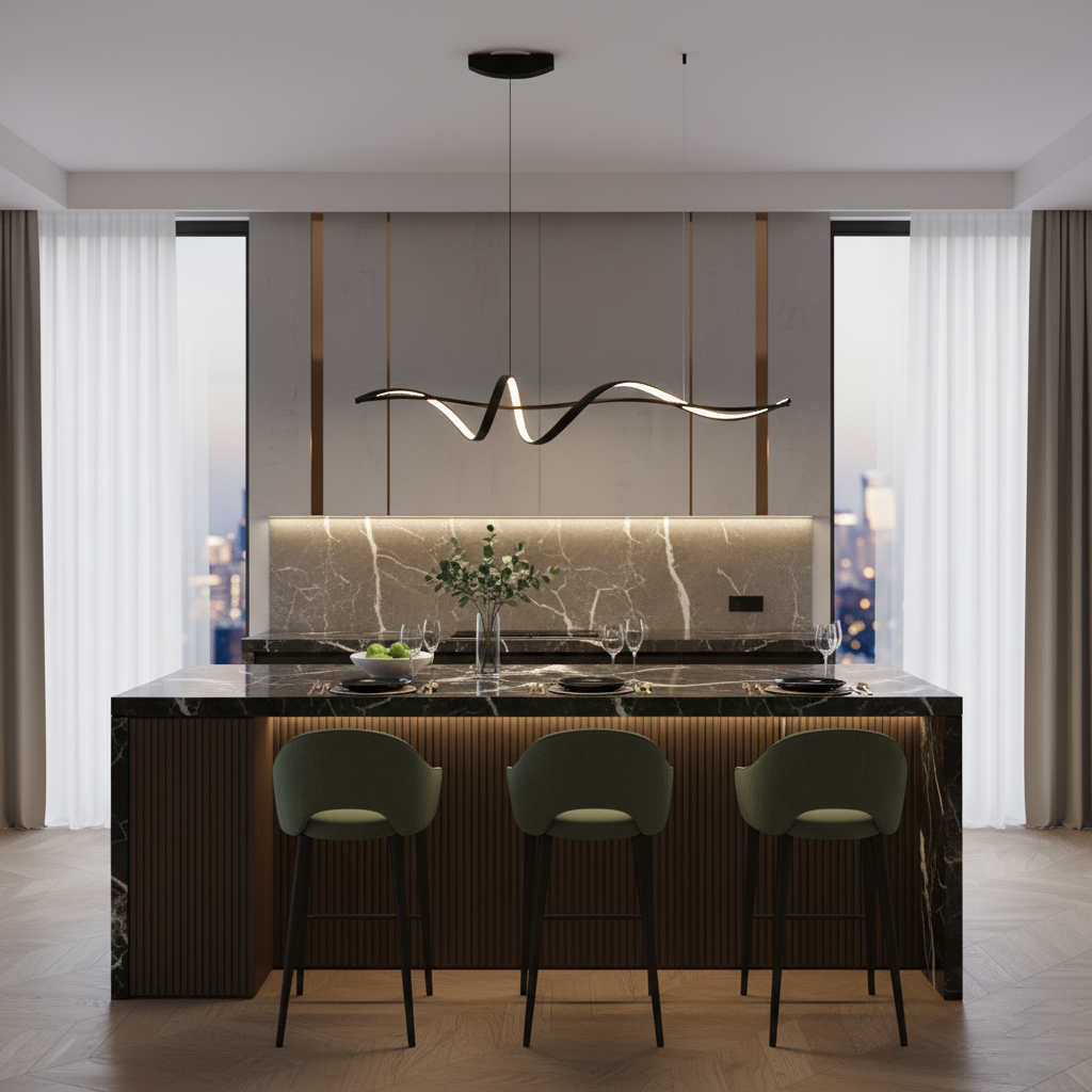 Inari Line Aluminum Chandelier — product view 9