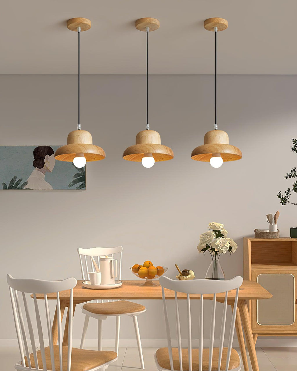 Wood Hat Pendant Lamp — product view 4