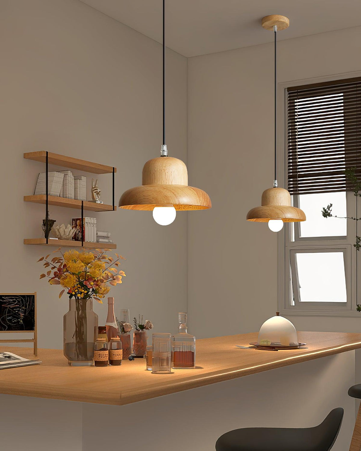 Wood Hat Pendant Lamp — product view 6