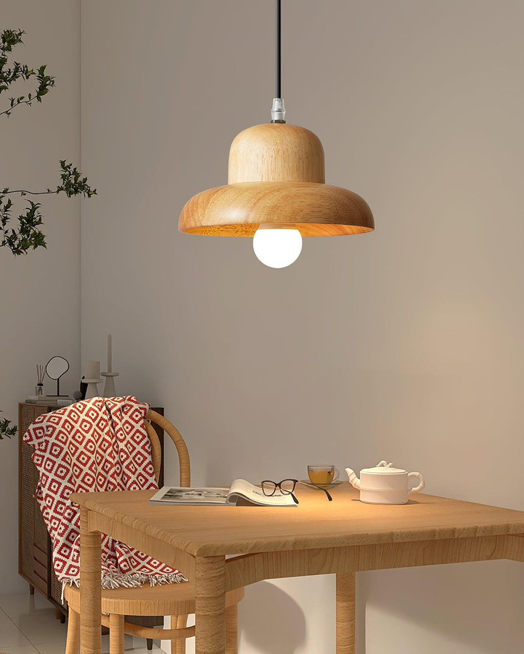 Wood Hat Pendant Lamp — product view 7