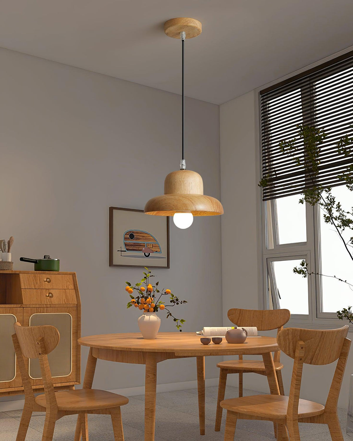 Wood Hat Pendant Lamp — product view 9