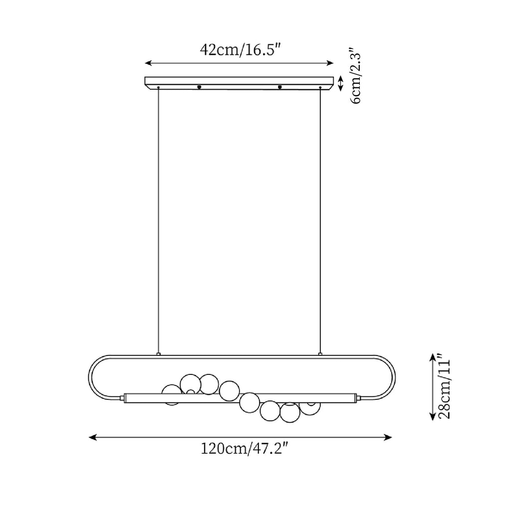 Modern Zeta Glass Chandelier — product view 5