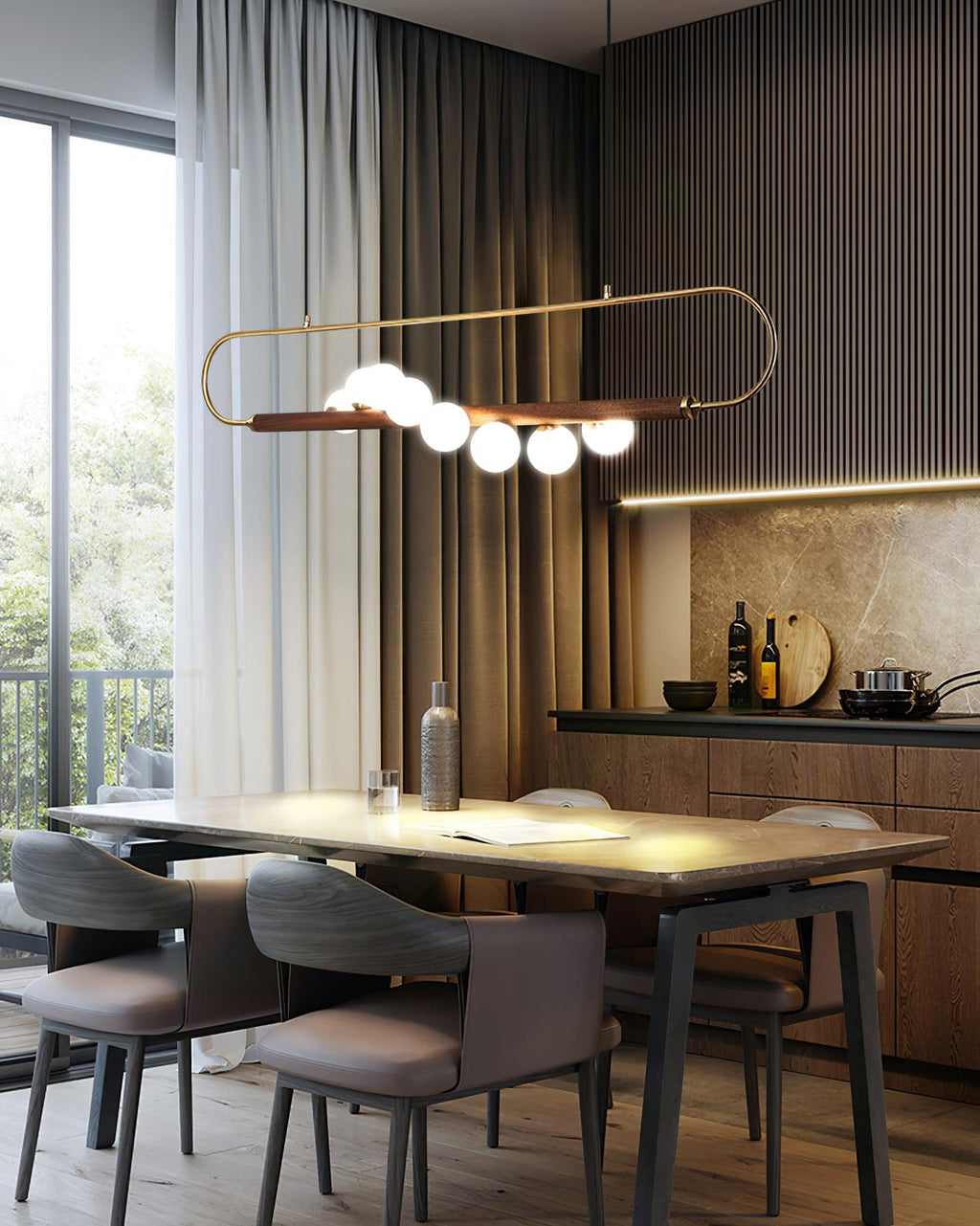 Modern Zeta Glass Chandelier — product view 20