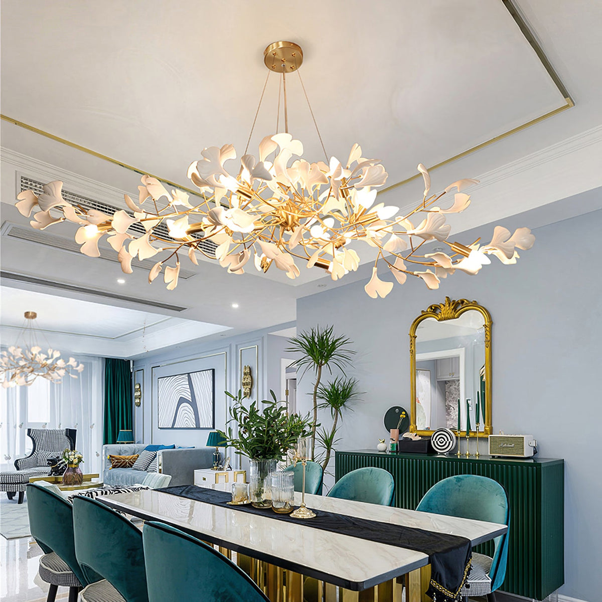 Gingko Long Version Metal Chandelier — product view 2