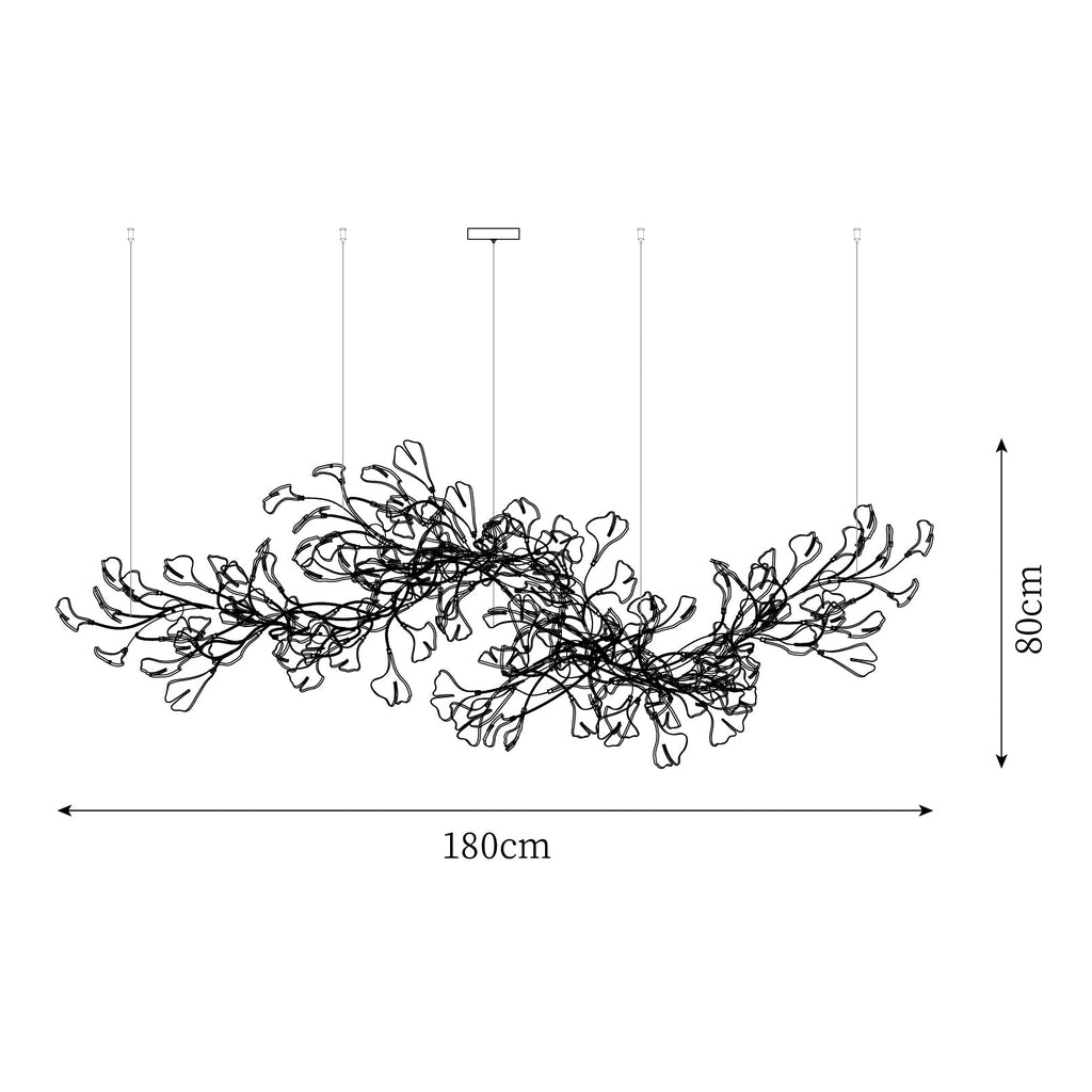 Gingko Long Version Metal Chandelier — product view 6