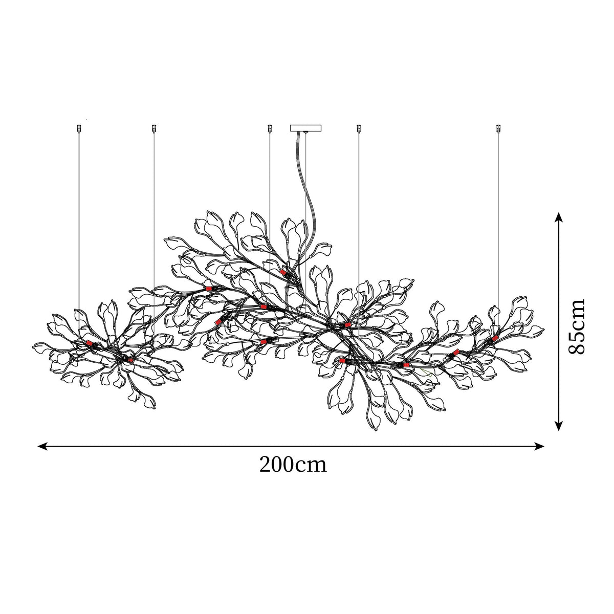 Gingko Long Version Metal Chandelier — product view 7