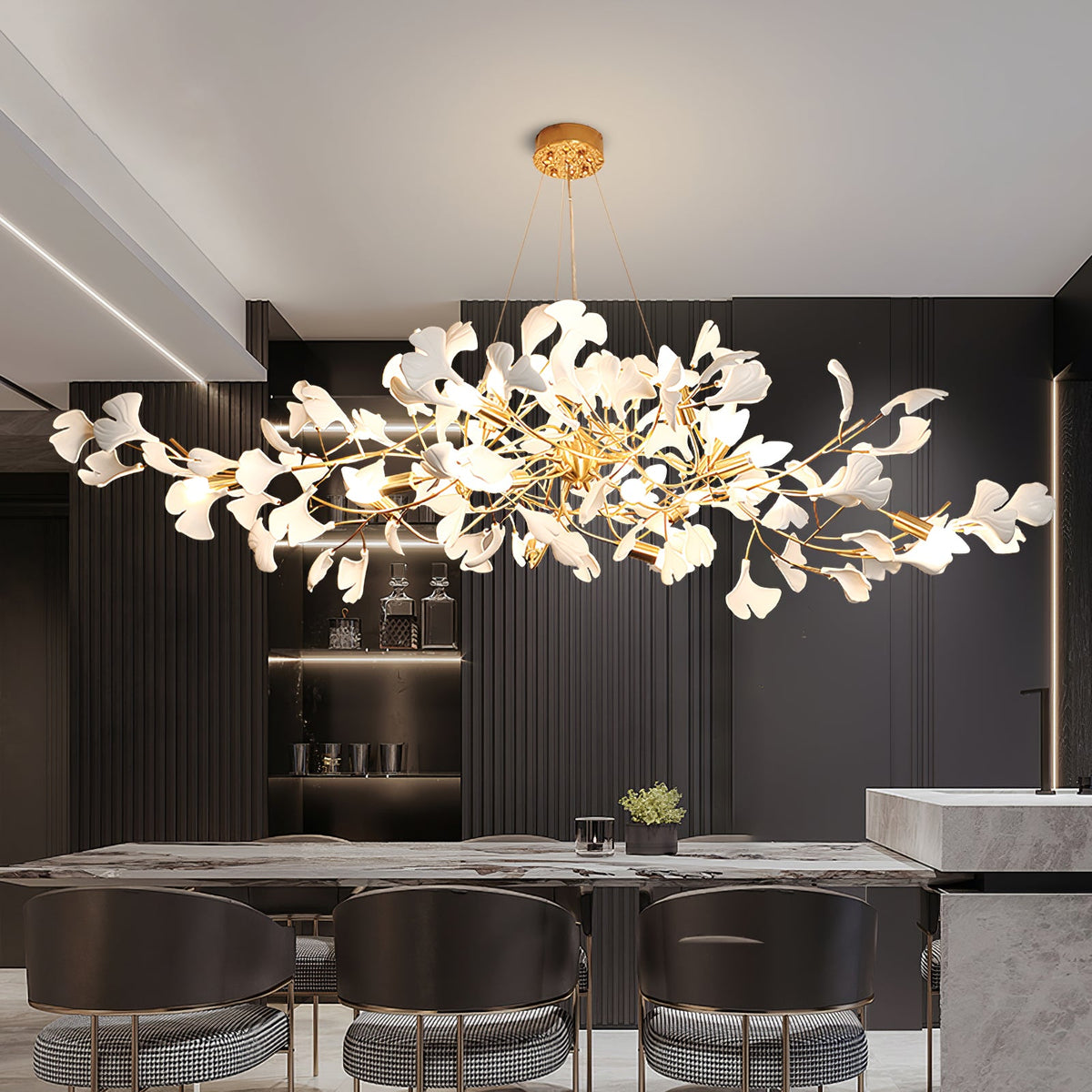 Gingko Long Version Metal Chandelier — product view 21