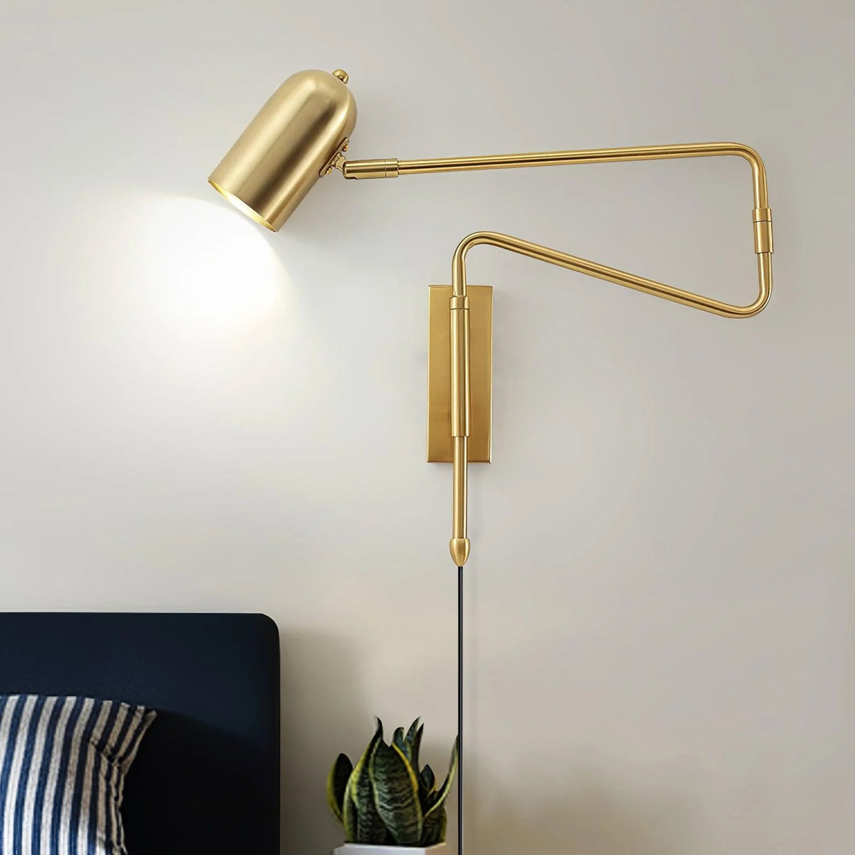 Adjustable Arm Plug In Wall Lamp – product view 3