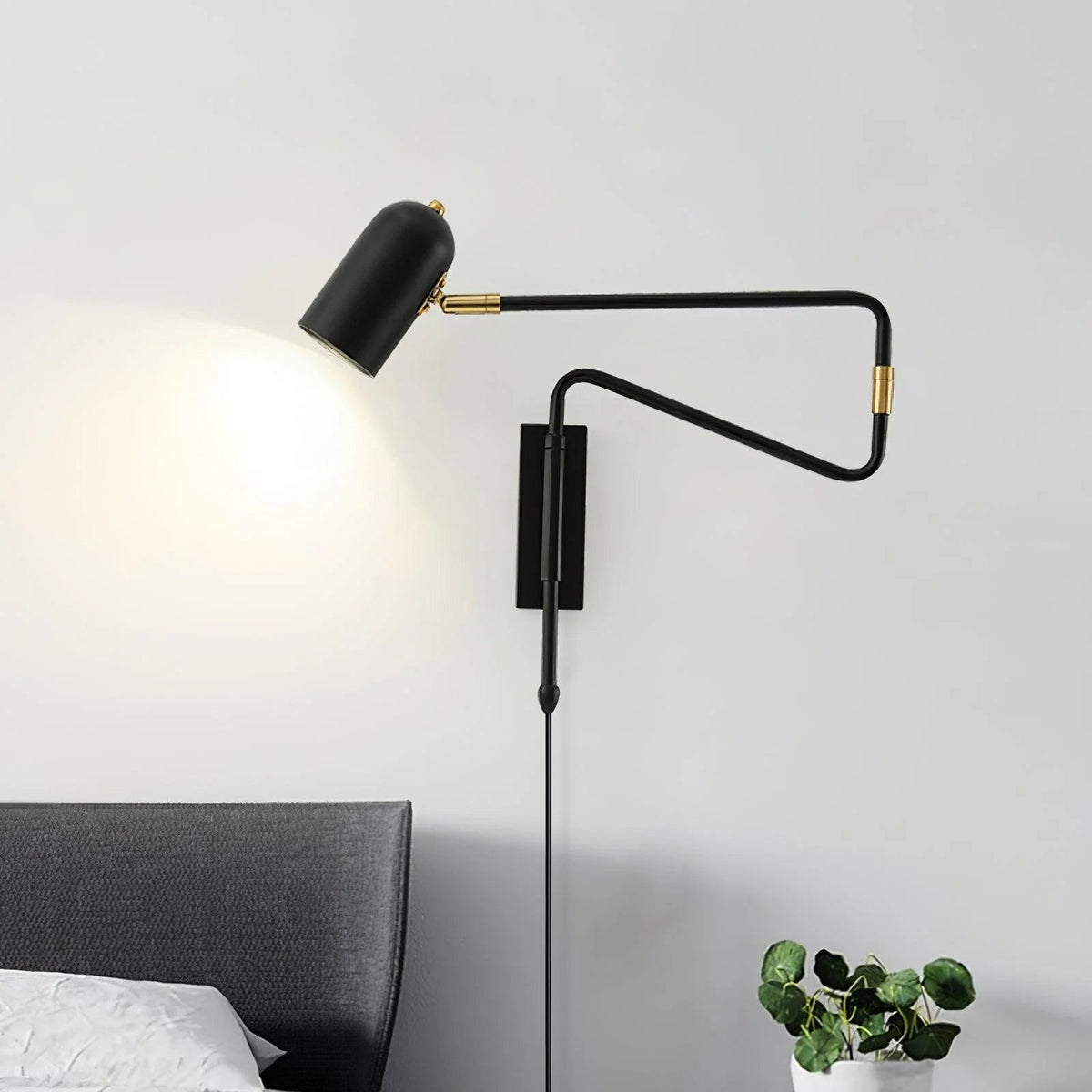 Adjustable Arm Plug In Wall Lamp – product view 4