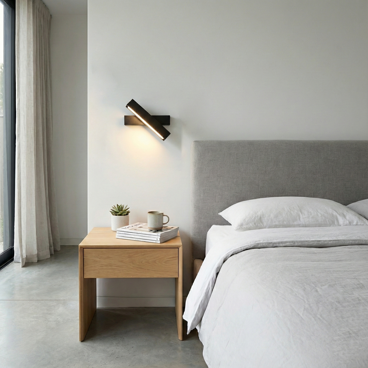 Nordic Art Bedroom Wood Wall Lamp — product view 9