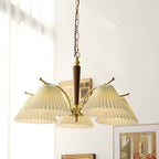 Suki Pleated Wood Chandelier — product view 2