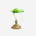 Vintage Bankers Glass Table Lamp — product view 1