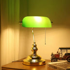 Vintage Bankers Glass Table Lamp — product view 5