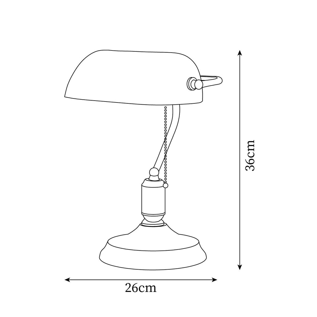 Vintage Bankers Glass Table Lamp — product view 6