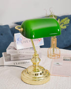 Vintage Bankers Glass Table Lamp — product view 8