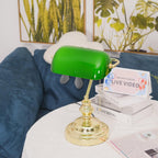 Vintage Bankers Glass Table Lamp — product view 9