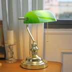 Vintage Bankers Glass Table Lamp — product view 10