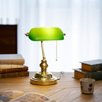 Vintage Bankers Glass Table Lamp — product view 13