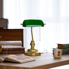 Vintage Bankers Glass Table Lamp — product view 16