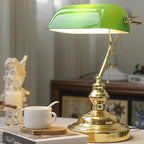 Vintage Bankers Glass Table Lamp — product view 24