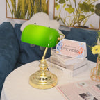 Vintage Bankers Glass Table Lamp — product view 32