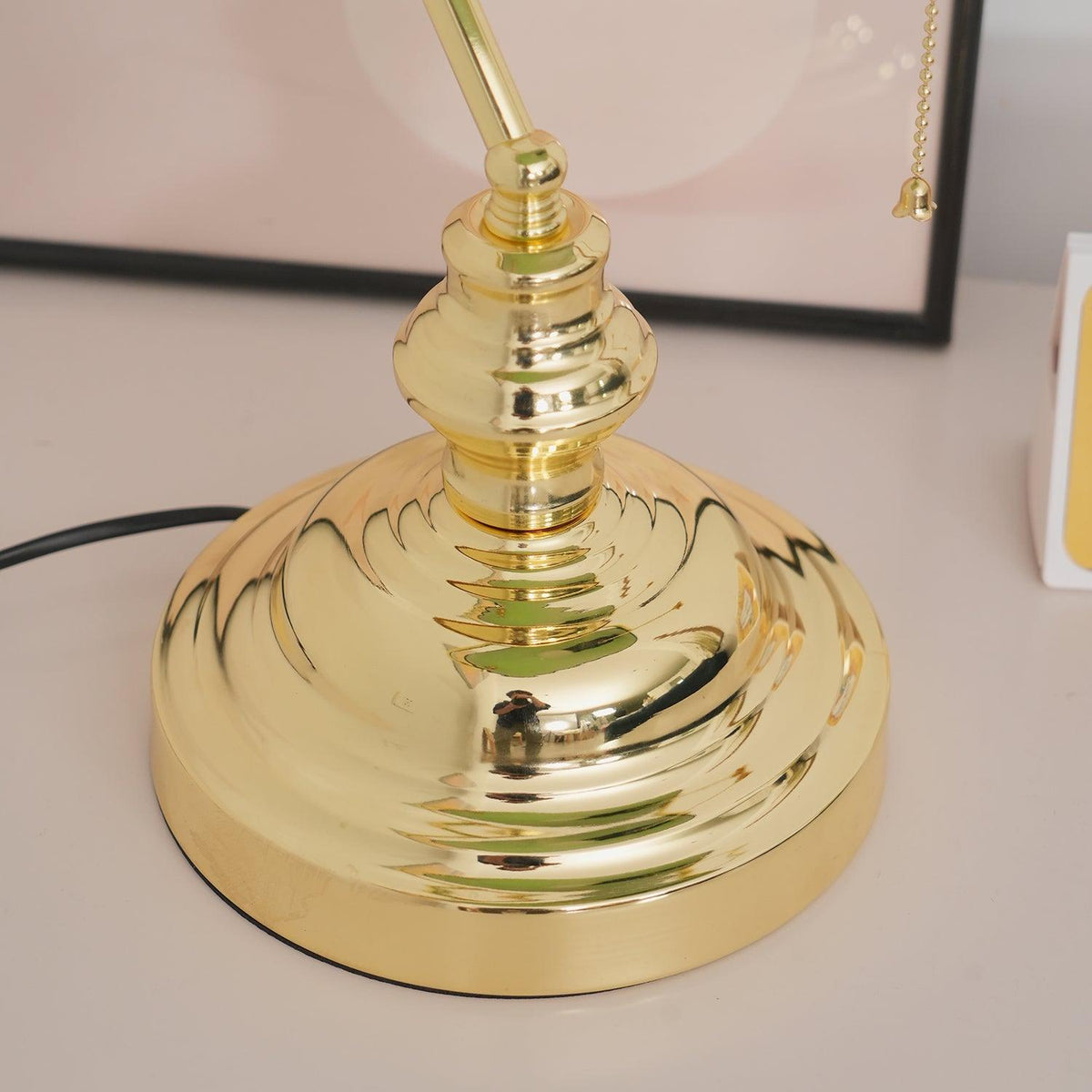 Vintage Bankers Glass Table Lamp — product view 34
