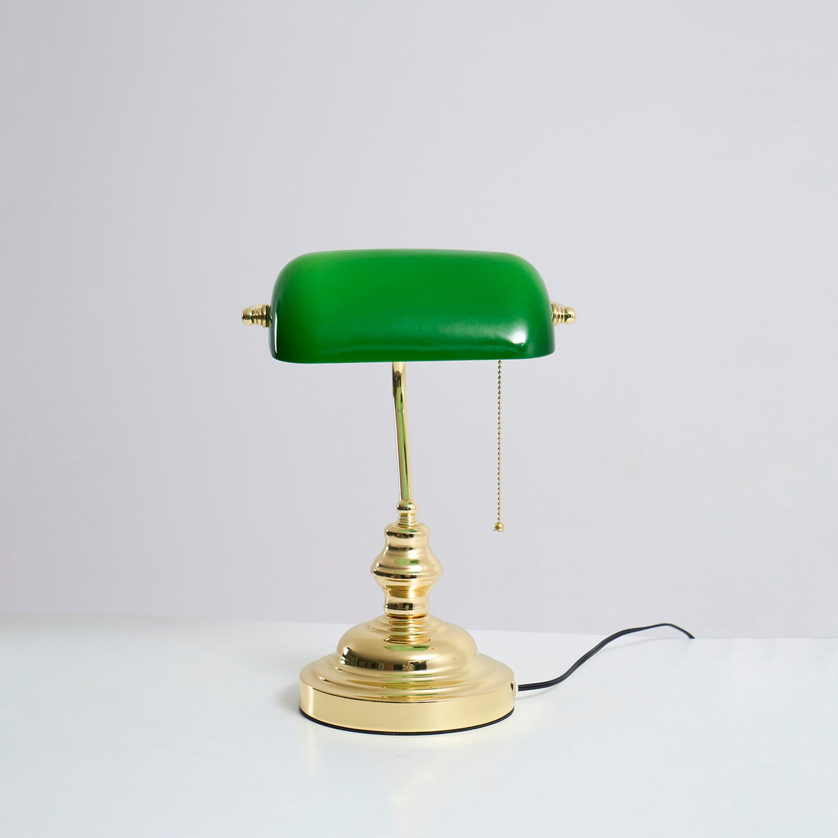 Vintage Bankers Glass Table Lamp — product view 36