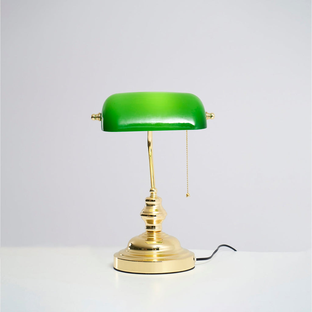 Vintage Bankers Glass Table Lamp — product view 37
