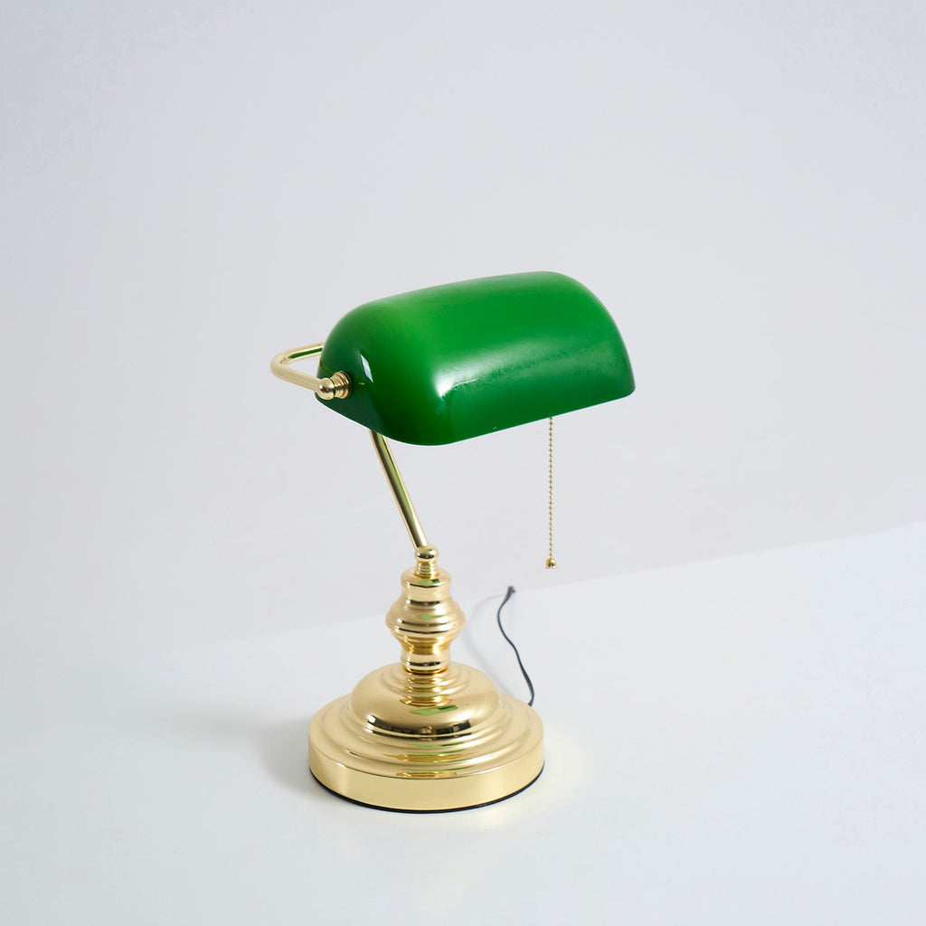 Vintage Bankers Glass Table Lamp — product view 38