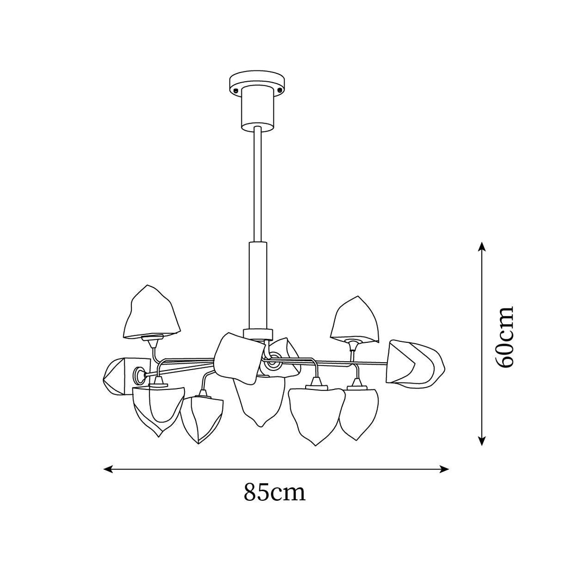 Zevin Glass Chandelier — product view 6