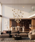 Gold Silver Geometric Glass Chandelier — product view 3