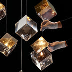 Gold Silver Geometric Glass Chandelier — product view 4