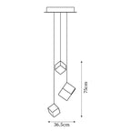Gold Silver Geometric Glass Chandelier — product view 6