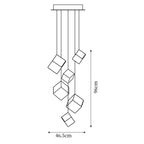 Gold Silver Geometric Glass Chandelier — product view 7