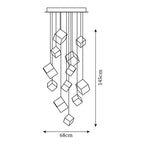 Gold Silver Geometric Glass Chandelier — product view 9