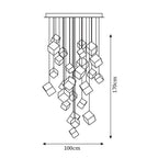 Gold Silver Geometric Glass Chandelier — product view 10