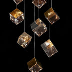 Gold Silver Geometric Glass Chandelier — product view 14