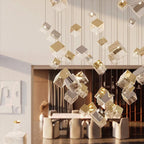 Gold Silver Geometric Glass Chandelier — product view 24