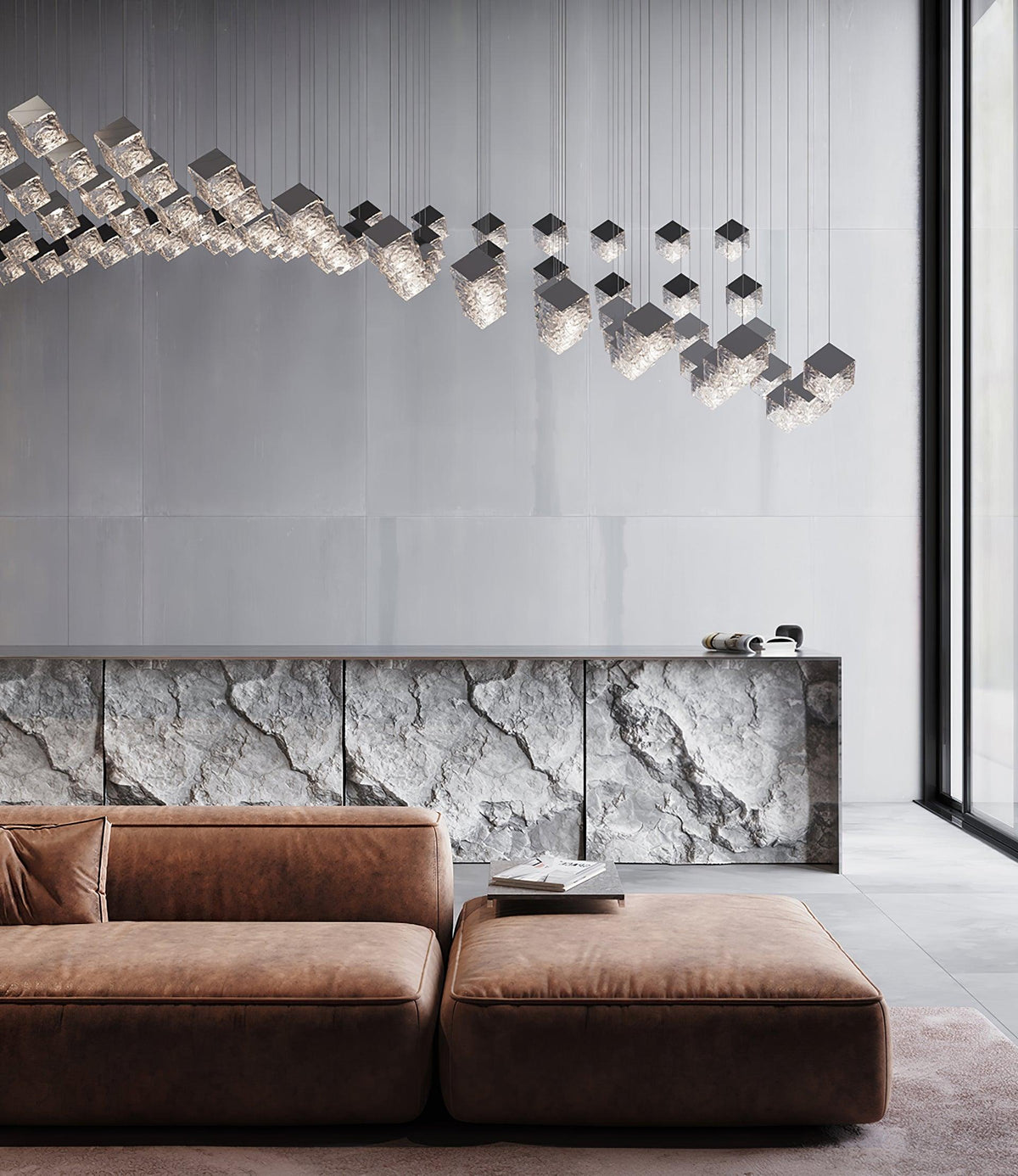 Gold Silver Geometric Glass Chandelier — product view 26