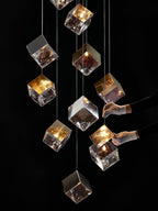 Gold Silver Geometric Glass Chandelier — product view 30